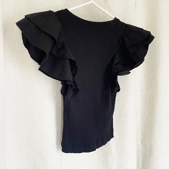 Zara black ribbed top - Picture 2 of 7